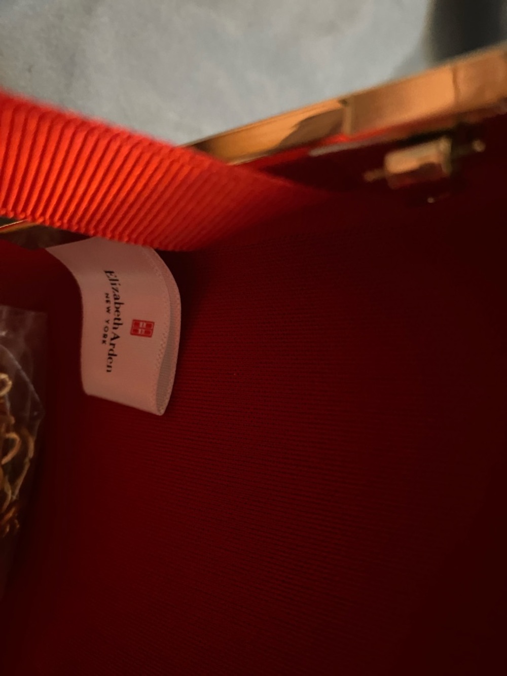 Elizabeth Arden Red Evening Clutch with Gold Frame - Picture 3 of 5